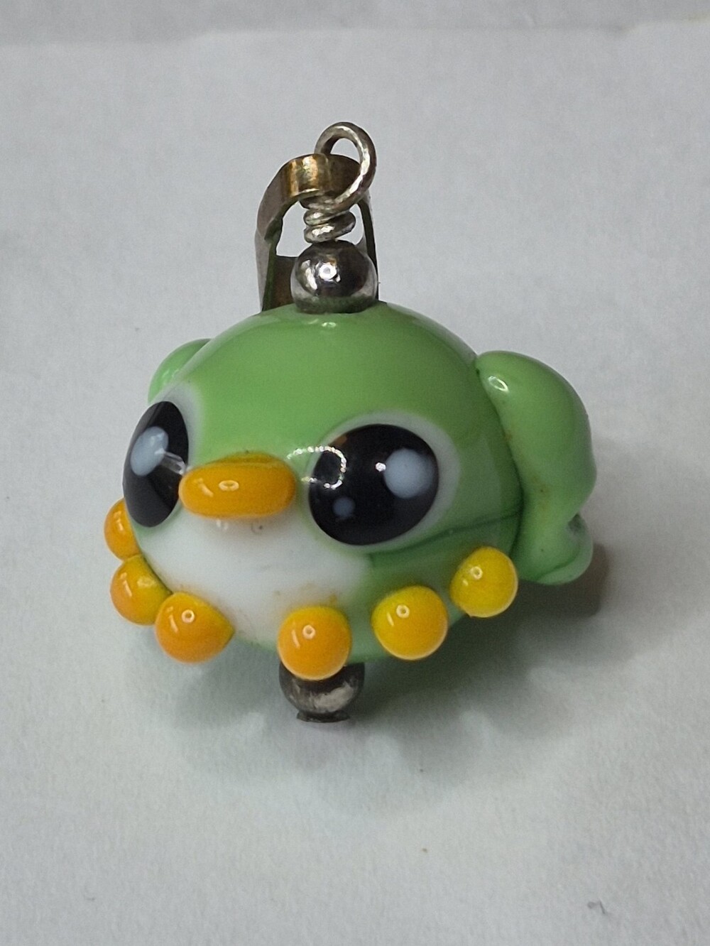 Lampwork Glass Pendant Charm Octopus Parrot Creature Japan Handmade Blown